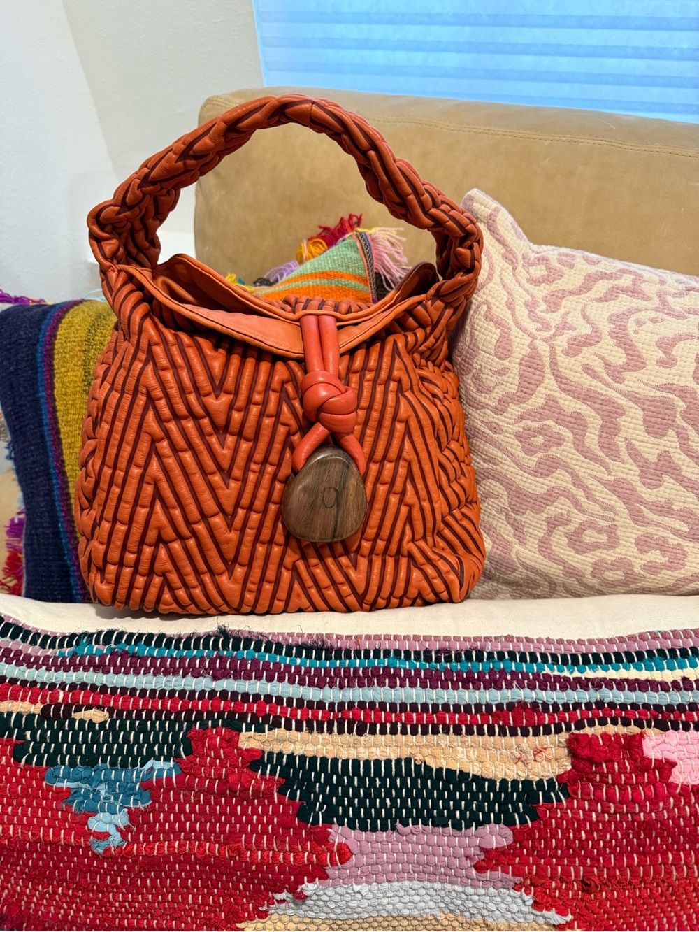 Tissa Fontaneda Medium Uptown Bag with Wood Tassel NWOT/ RARE